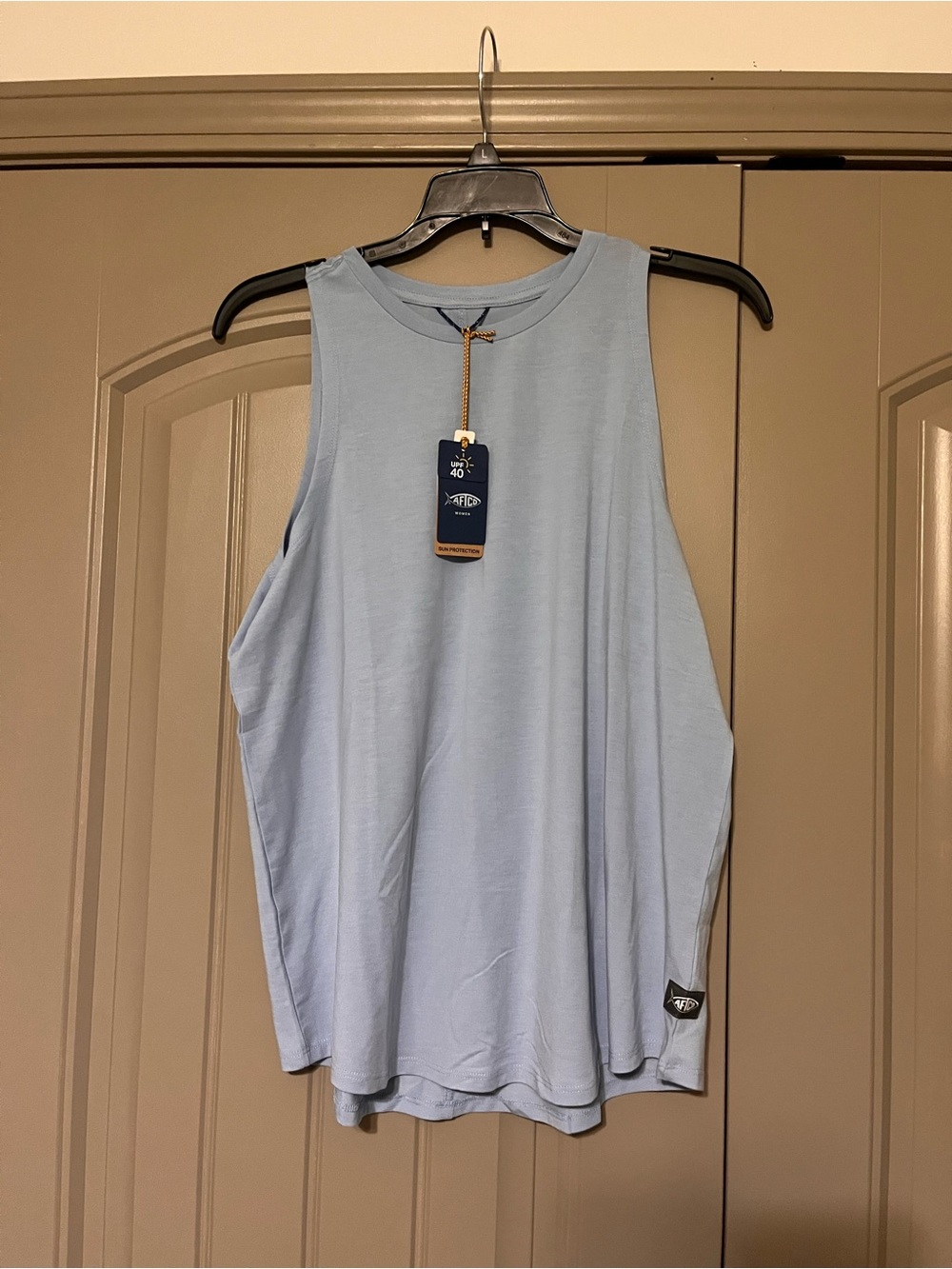 AFTCO Women's Light Blue Sleeveless Crew Tank